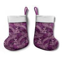 Royal Purple Monstera Christmas Stocking Polynesian Tribal Pattern - Polynesian Pride
