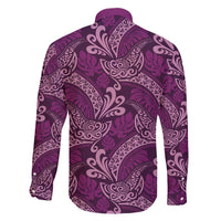 Royal Purple Monstera Family Matching Off Shoulder Maxi Dress and Hawaiian Shirt Polynesian Tribal Pattern - Polynesian Pride