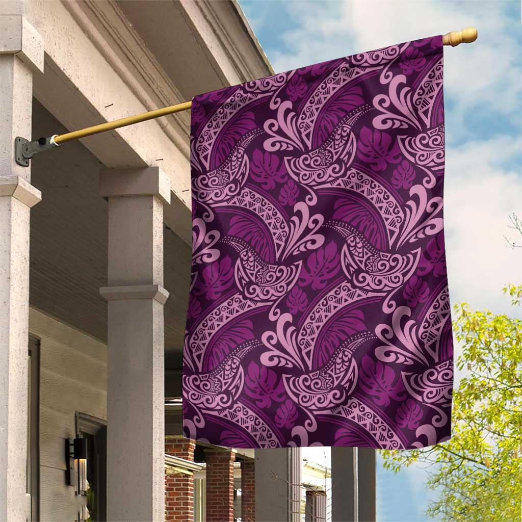 Royal Purple Monstera Garden Flag Polynesian Tribal Pattern LT01 House Flag Purple - Polynesian Pride