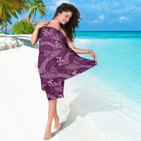 Royal Purple Monstera Sarong Polynesian Tribal Pattern - Polynesian Pride