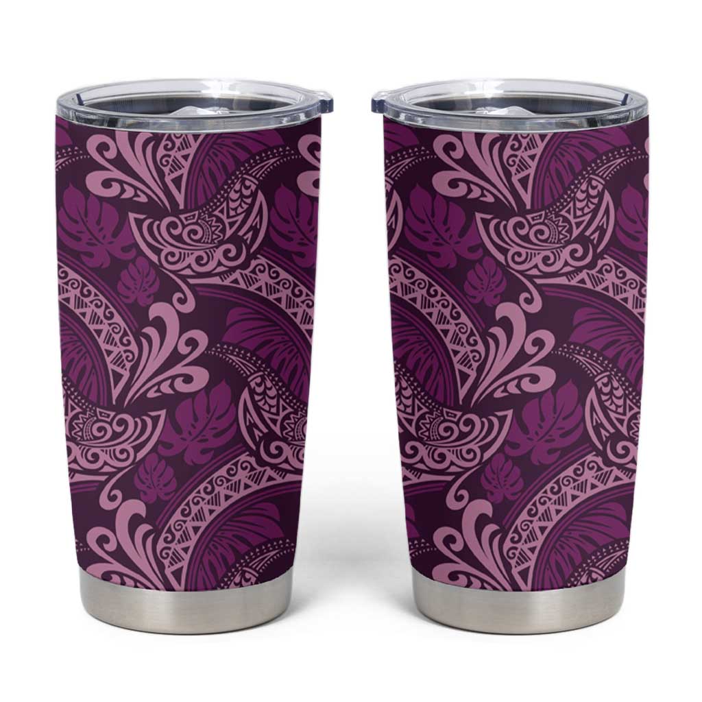 Royal Purple Monstera Tumbler Cup Polynesian Tribal Pattern LT01 Purple - Polynesian Pride