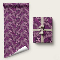 Royal Purple Monstera Wrapping Paper Polynesian Tribal Pattern - Polynesian Pride