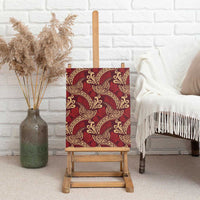 Luxury Red Monstera Canvas Wall Art Polynesian Tribal Pattern - Polynesian Pride