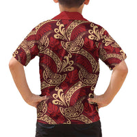 Luxury Red Monstera Family Matching Off Shoulder Maxi Dress and Hawaiian Shirt Polynesian Tribal Pattern LT01 - Polynesian Pride