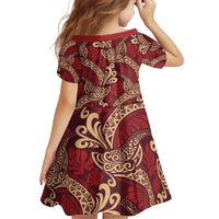 Luxury Red Monstera Family Matching Off Shoulder Maxi Dress and Hawaiian Shirt Polynesian Tribal Pattern LT01 - Polynesian Pride