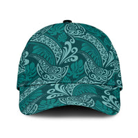 Teal Monstera Classic Cap Polynesian Tribal Pattern - Polynesian Pride