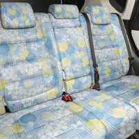 Anthurium Plumeria Lei Pastel Back Car Seat Cover Blue Hawaiian Splendid Palaka