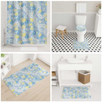 Anthurium Plumeria Lei Pastel Bathroom Set Blue Hawaiian Splendid Palaka