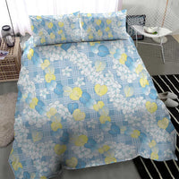 Anthurium Plumeria Lei Pastel Bedding Set Blue Hawaiian Splendid Palaka