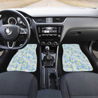 Anthurium Plumeria Lei Pastel Car Mats Blue Hawaiian Splendid Palaka