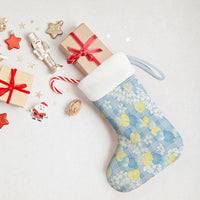 Anthurium Plumeria Lei Pastel Christmas Stocking Blue Hawaiian Splendid Palaka LT01 - Polynesian Pride