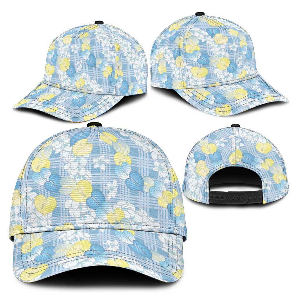 Anthurium Plumeria Lei Pastel Classic Cap Blue Hawaiian Splendid Palaka