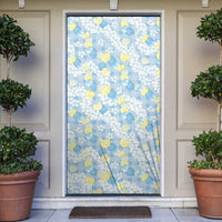 Anthurium Plumeria Lei Pastel Door Cover Blue Hawaiian Splendid Palaka