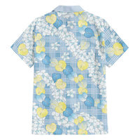 Anthurium Plumeria Lei Pastel Family Matching Short Sleeve Bodycon Dress and Hawaiian Shirt Blue Hawaiian Splendid Palaka LT01 - Polynesian Pride