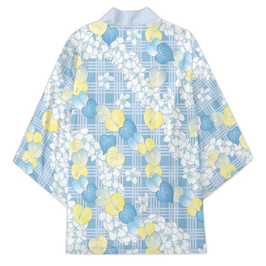 Anthurium Plumeria Lei Pastel Kimono Blue Hawaiian Splendid Palaka