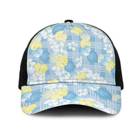 Anthurium Plumeria Lei Pastel Mesh Trucker Cap Blue Hawaiian Splendid Palaka