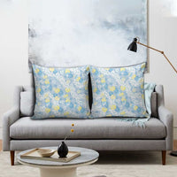 Anthurium Plumeria Lei Pastel Pillow Cover Blue Hawaiian Splendid Palaka