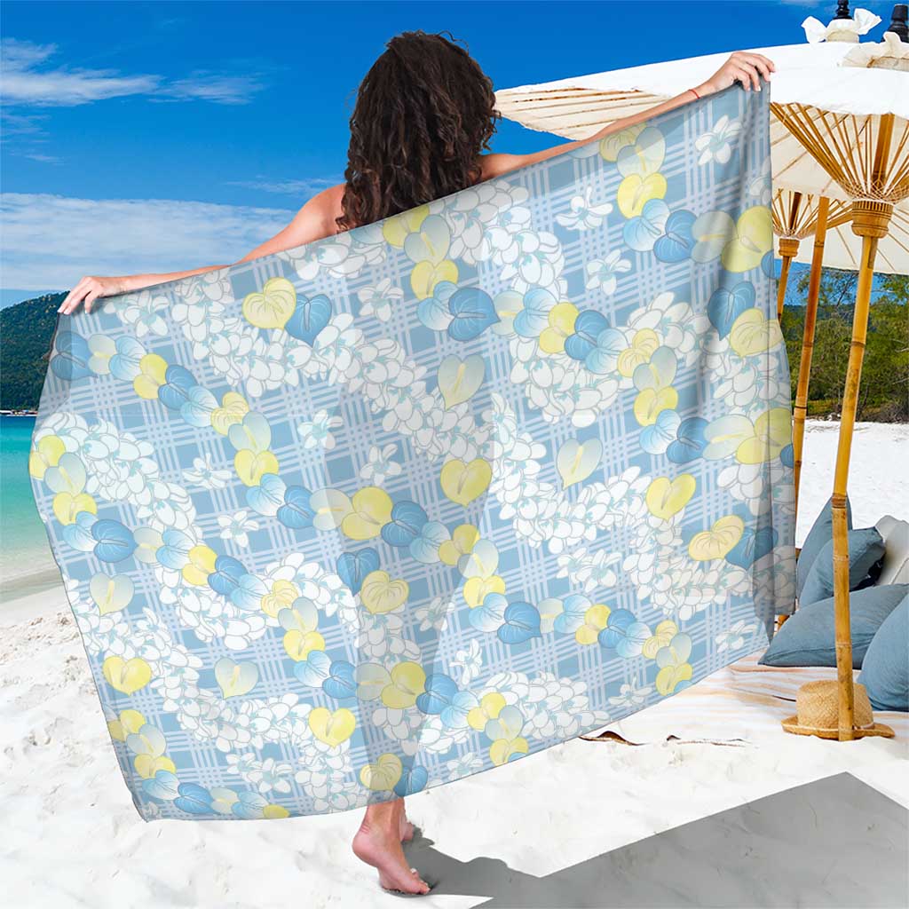 Anthurium Plumeria Lei Pastel Sarong Blue Hawaiian Splendid Palaka