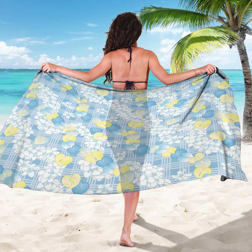 Anthurium Plumeria Lei Pastel Sarong Blue Hawaiian Splendid Palaka