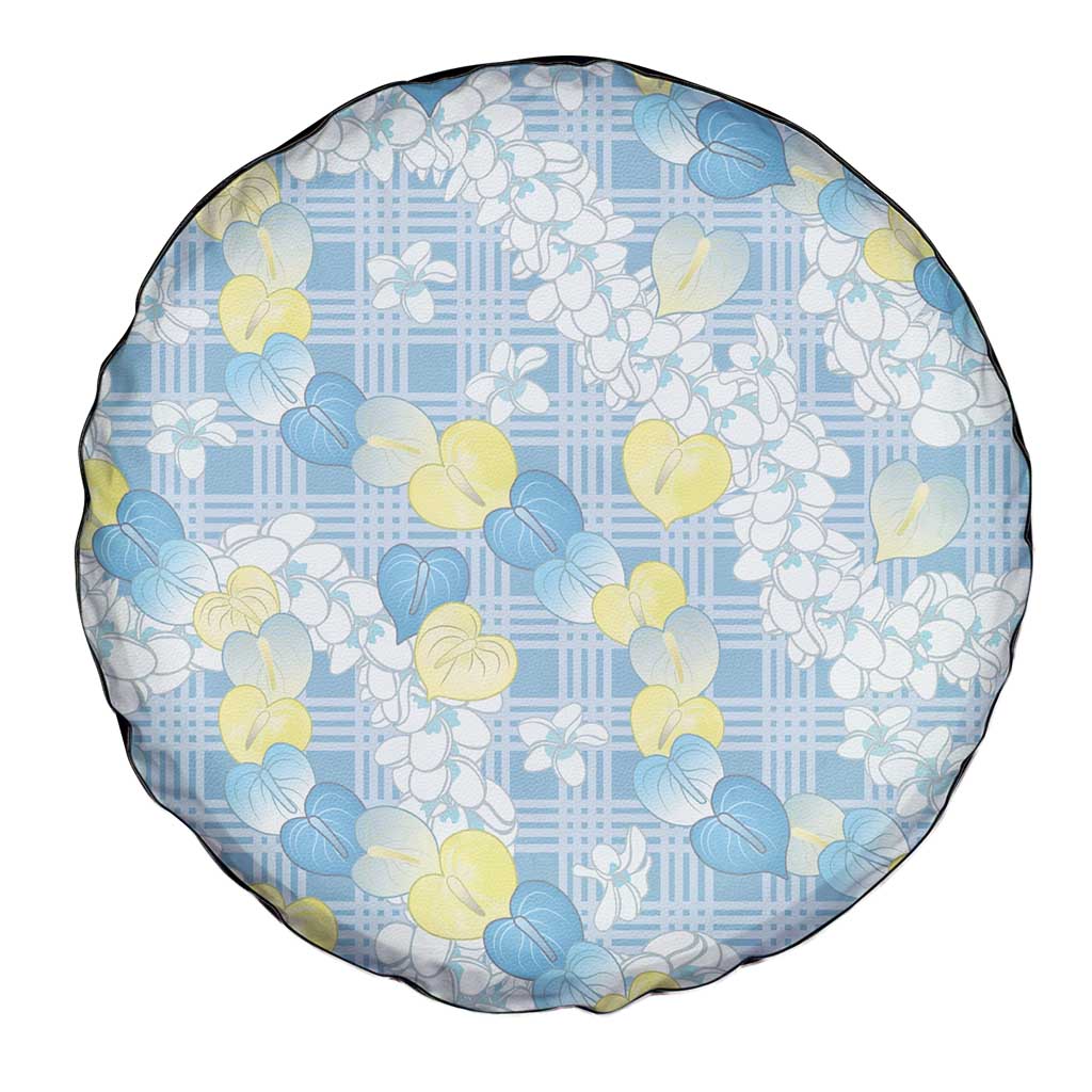 Anthurium Plumeria Lei Pastel Spare Tire Cover Blue Hawaiian Splendid Palaka