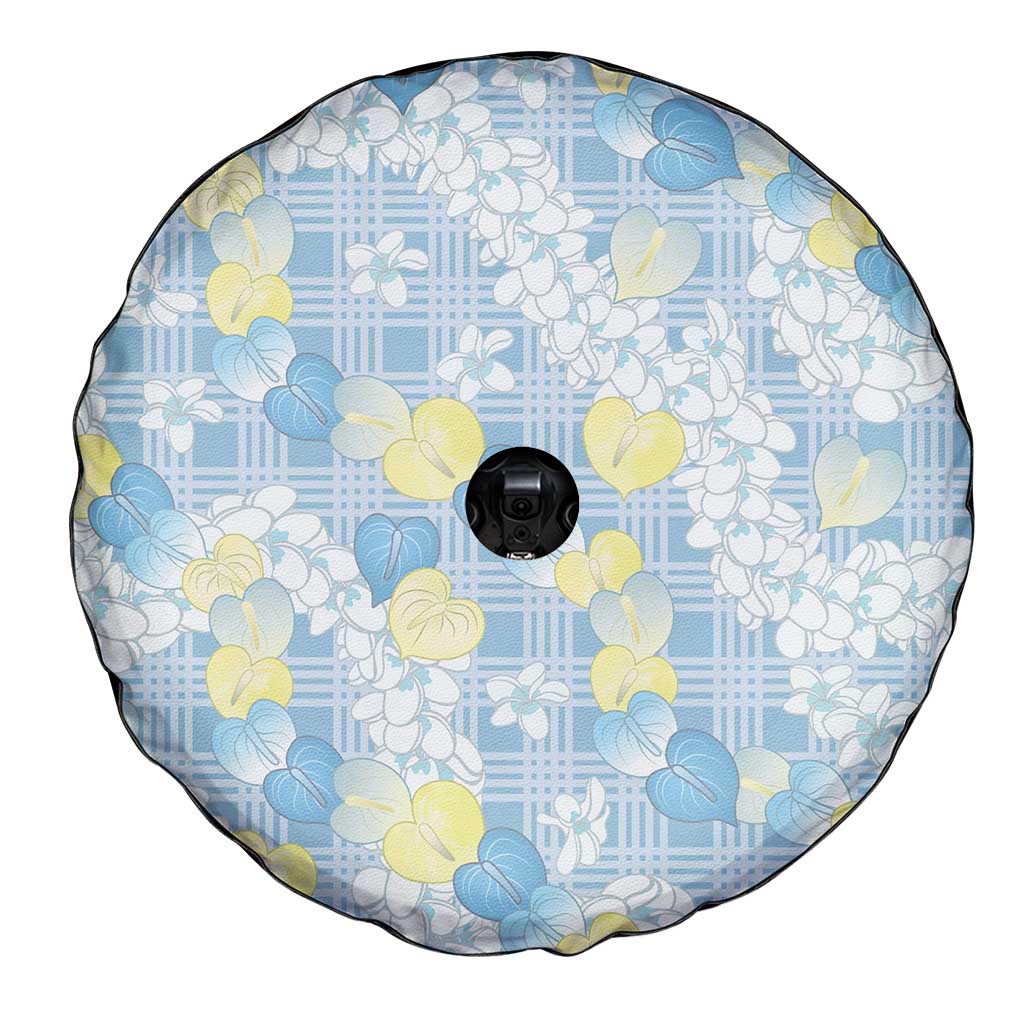 Anthurium Plumeria Lei Pastel Spare Tire Cover Blue Hawaiian Splendid Palaka