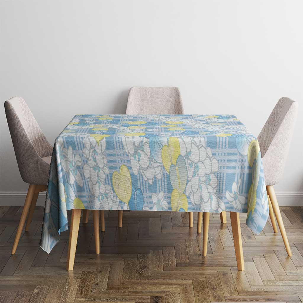Anthurium Plumeria Lei Pastel Tablecloth Blue Hawaiian Splendid Palaka