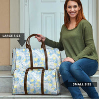 Anthurium Plumeria Lei Pastel Travel Bag Blue Hawaiian Splendid Palaka