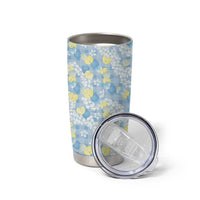 Anthurium Plumeria Lei Pastel Tumbler Cup Blue Hawaiian Splendid Palaka