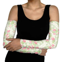 Anthurium Plumeria Lei Pastel Arm Sleeves Green Hawaiian Splendid Palaka