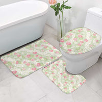 Anthurium Plumeria Lei Pastel Bathroom Set Green Hawaiian Splendid Palaka