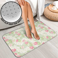Anthurium Plumeria Lei Pastel Bathroom Set Green Hawaiian Splendid Palaka