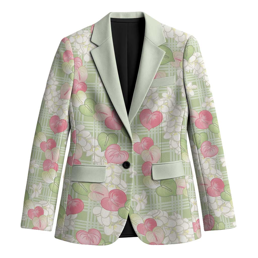 Anthurium Plumeria Lei Pastel Blazer Green Hawaiian Splendid Palaka