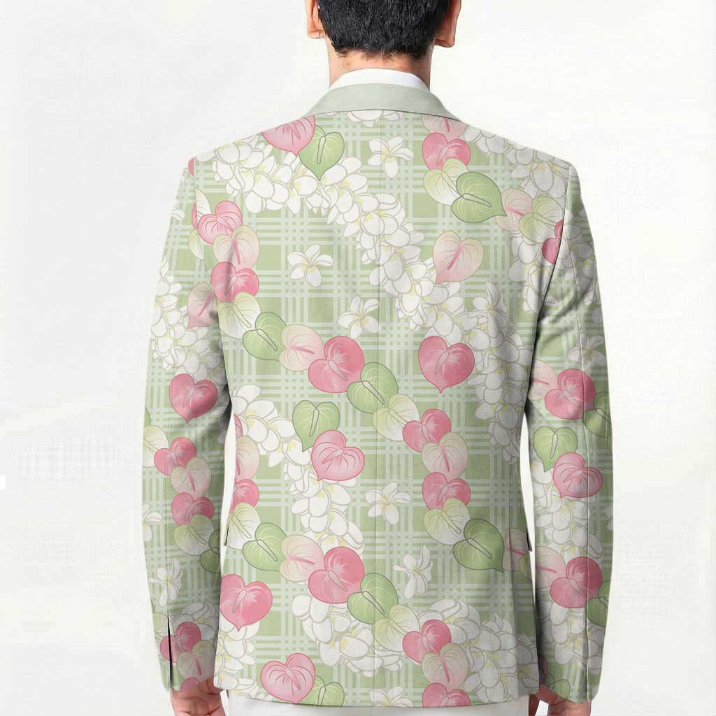 Anthurium Plumeria Lei Pastel Blazer Green Hawaiian Splendid Palaka