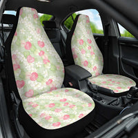 Anthurium Plumeria Lei Pastel Car Seat Cover Green Hawaiian Splendid Palaka