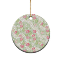 Anthurium Plumeria Lei Pastel Ceramic Ornament Green Hawaiian Splendid Palaka LT01 - Polynesian Pride