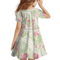 Anthurium Plumeria Lei Pastel Family Matching Off Shoulder Maxi Dress and Hawaiian Shirt Green Hawaiian Splendid Palaka LT01 - Polynesian Pride