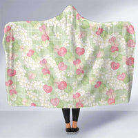Anthurium Plumeria Lei Pastel Hooded Blanket Green Hawaiian Splendid Palaka