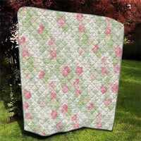 Anthurium Plumeria Lei Pastel Quilt Green Hawaiian Splendid Palaka