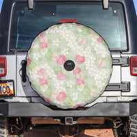 Anthurium Plumeria Lei Pastel Spare Tire Cover Green Hawaiian Splendid Palaka
