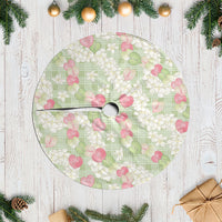 Anthurium Plumeria Lei Pastel Tree Skirt Green Hawaiian Splendid Palaka LT01 Casual Green - Polynesian Pride