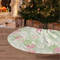 Anthurium Plumeria Lei Pastel Tree Skirt Green Hawaiian Splendid Palaka LT01 - Polynesian Pride