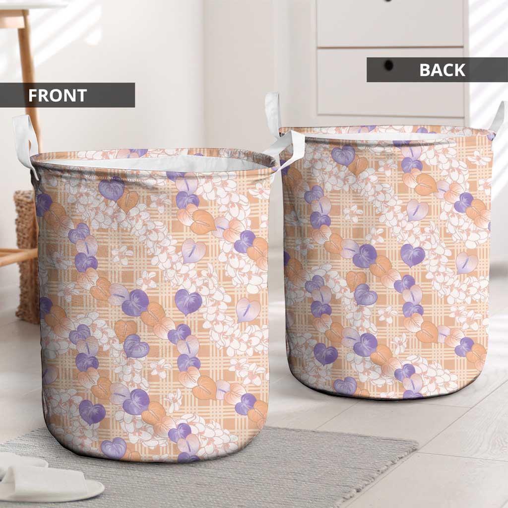 Anthurium Plumeria Lei Pastel Laundry Basket Orange Hawaiian Splendid Palaka