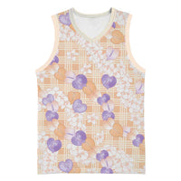 Anthurium Plumeria Lei Pastel Basketball Jersey Orange Hawaiian Splendid Palaka