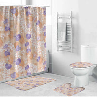 Anthurium Plumeria Lei Pastel Bathroom Set Orange Hawaiian Splendid Palaka
