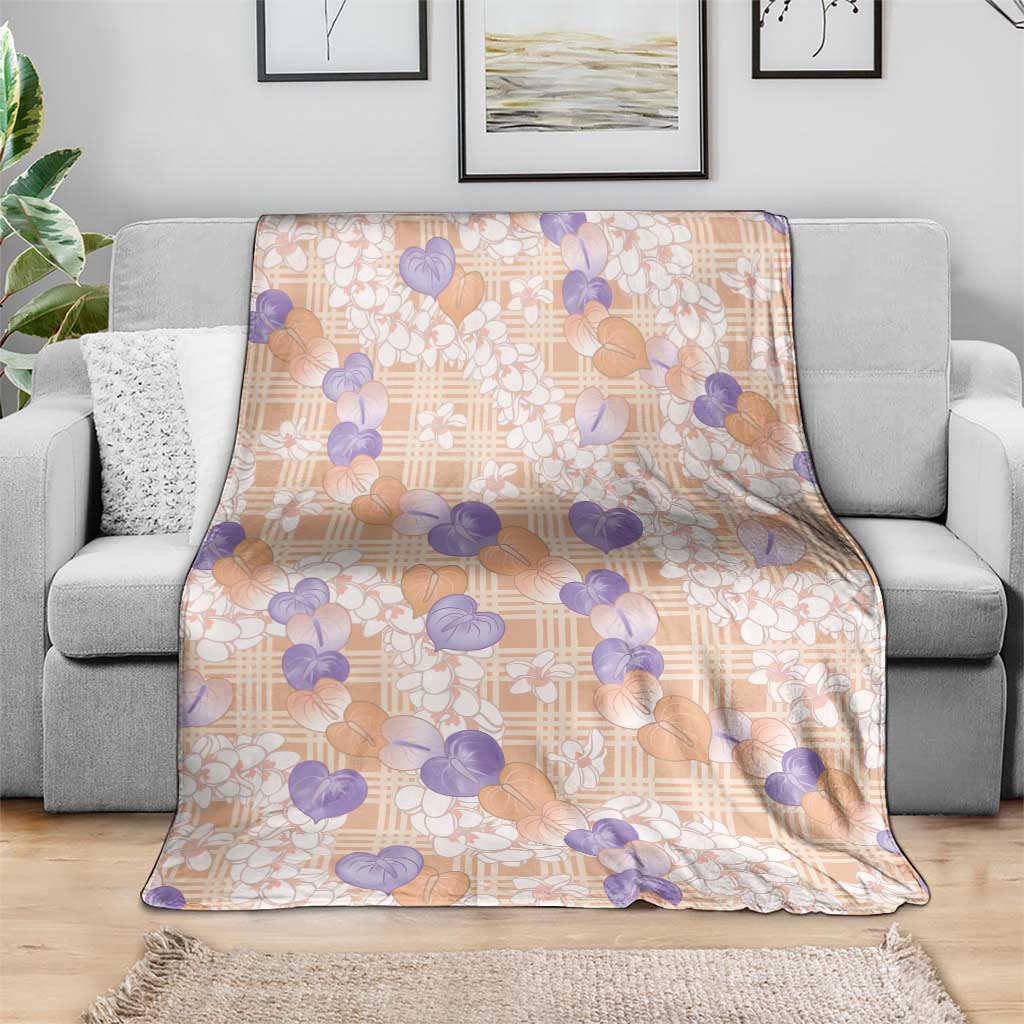 Anthurium Plumeria Lei Pastel Blanket Orange Hawaiian Splendid Palaka