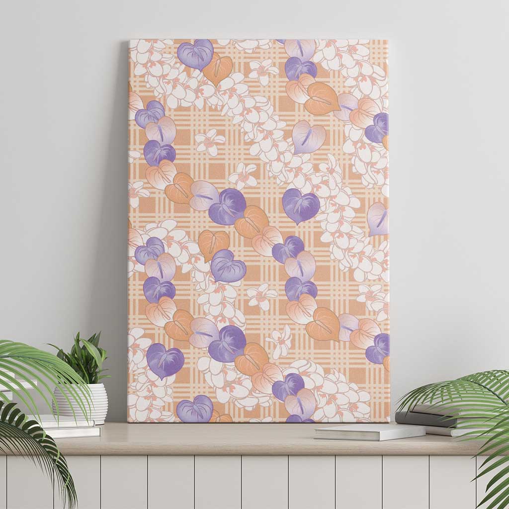 Anthurium Plumeria Lei Pastel Canvas Wall Art Orange Hawaiian Splendid Palaka