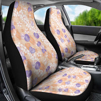 Anthurium Plumeria Lei Pastel Car Seat Cover Orange Hawaiian Splendid Palaka