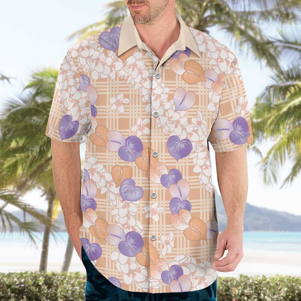 Anthurium Plumeria Lei Pastel Hawaiian Shirt Orange Hawaiian Splendid Palaka