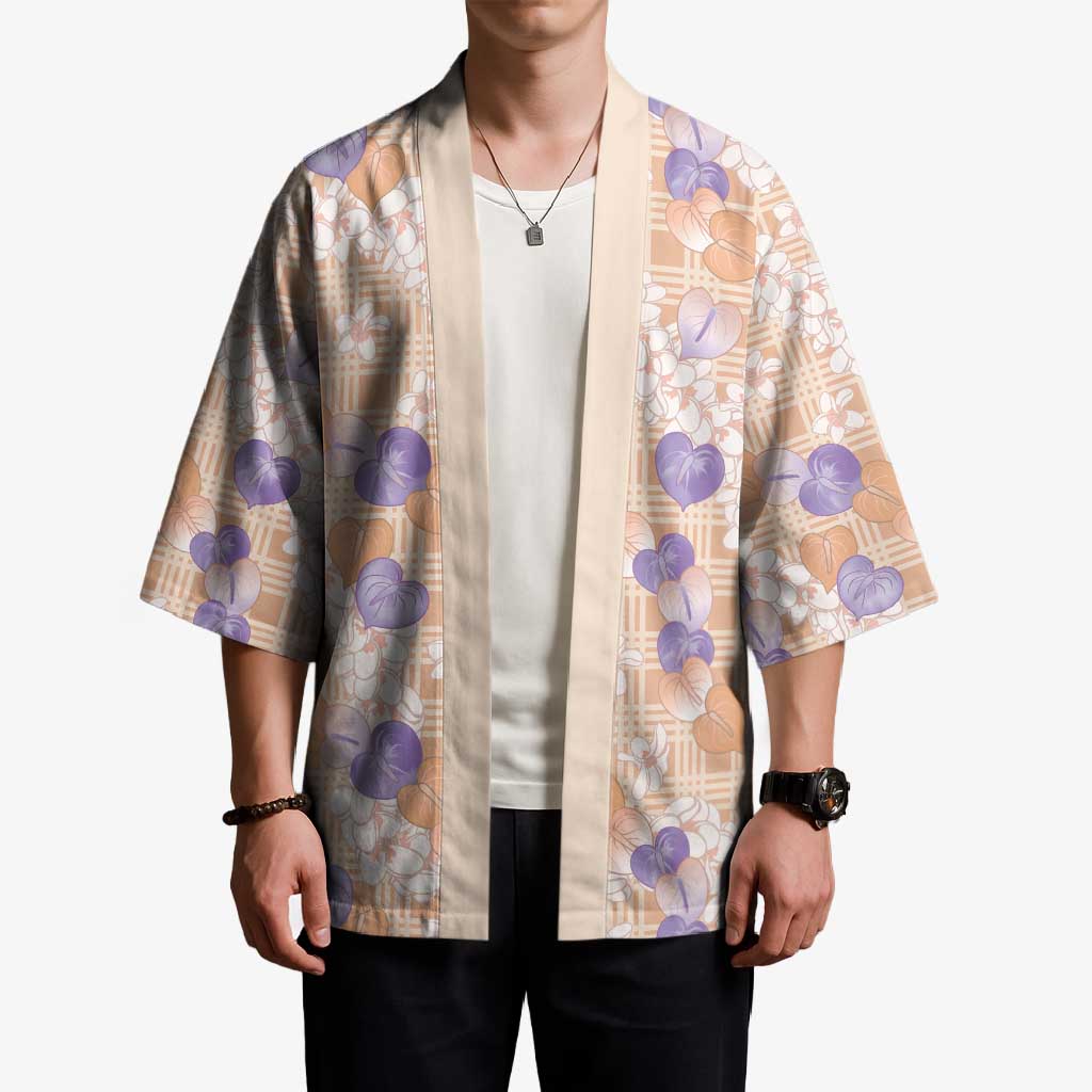 Anthurium Plumeria Lei Pastel Kimono Orange Hawaiian Splendid Palaka