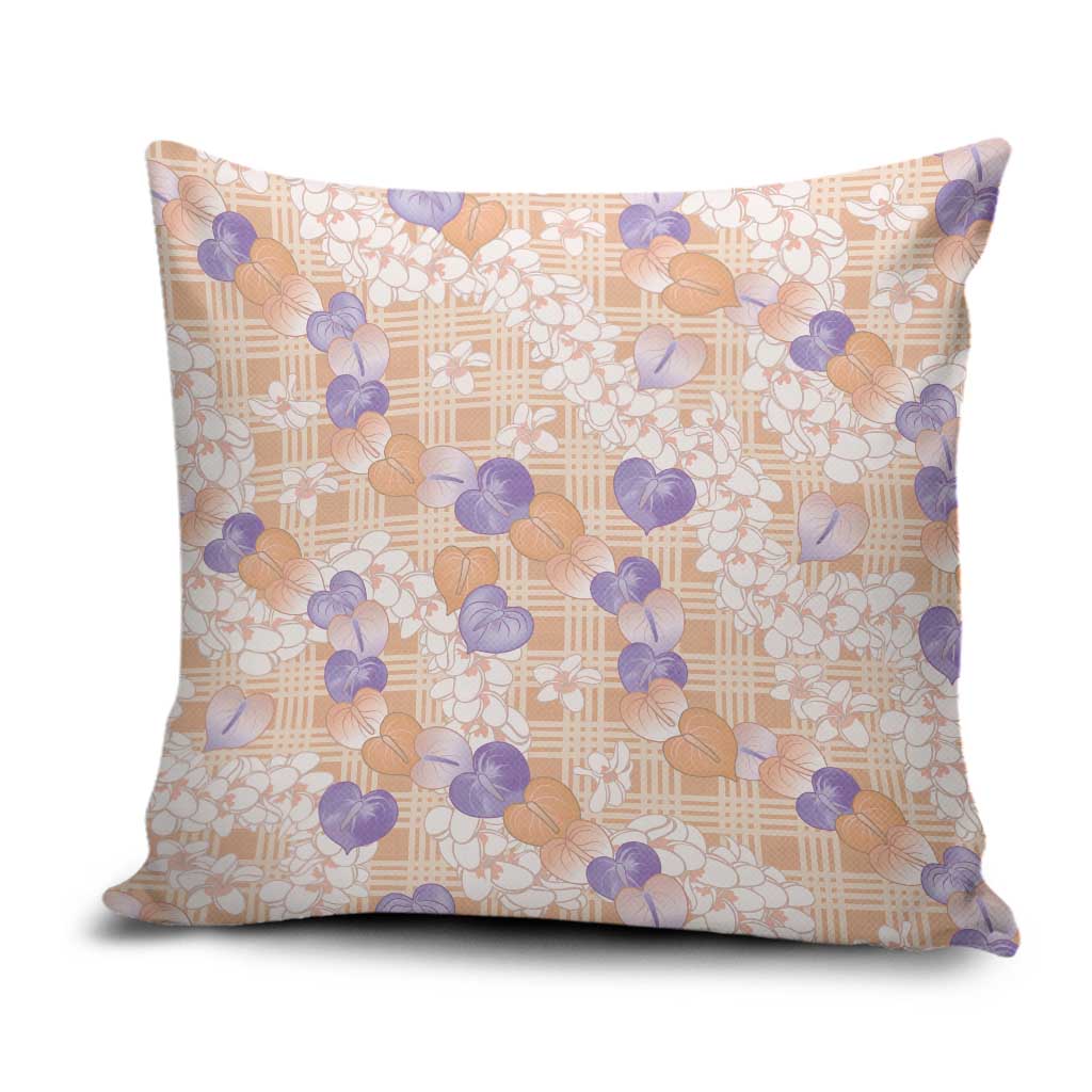 Anthurium Plumeria Lei Pastel Pillow Cover Orange Hawaiian Splendid Palaka